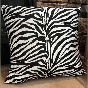 Black & White Zebra Print Decorative Throw Pillow